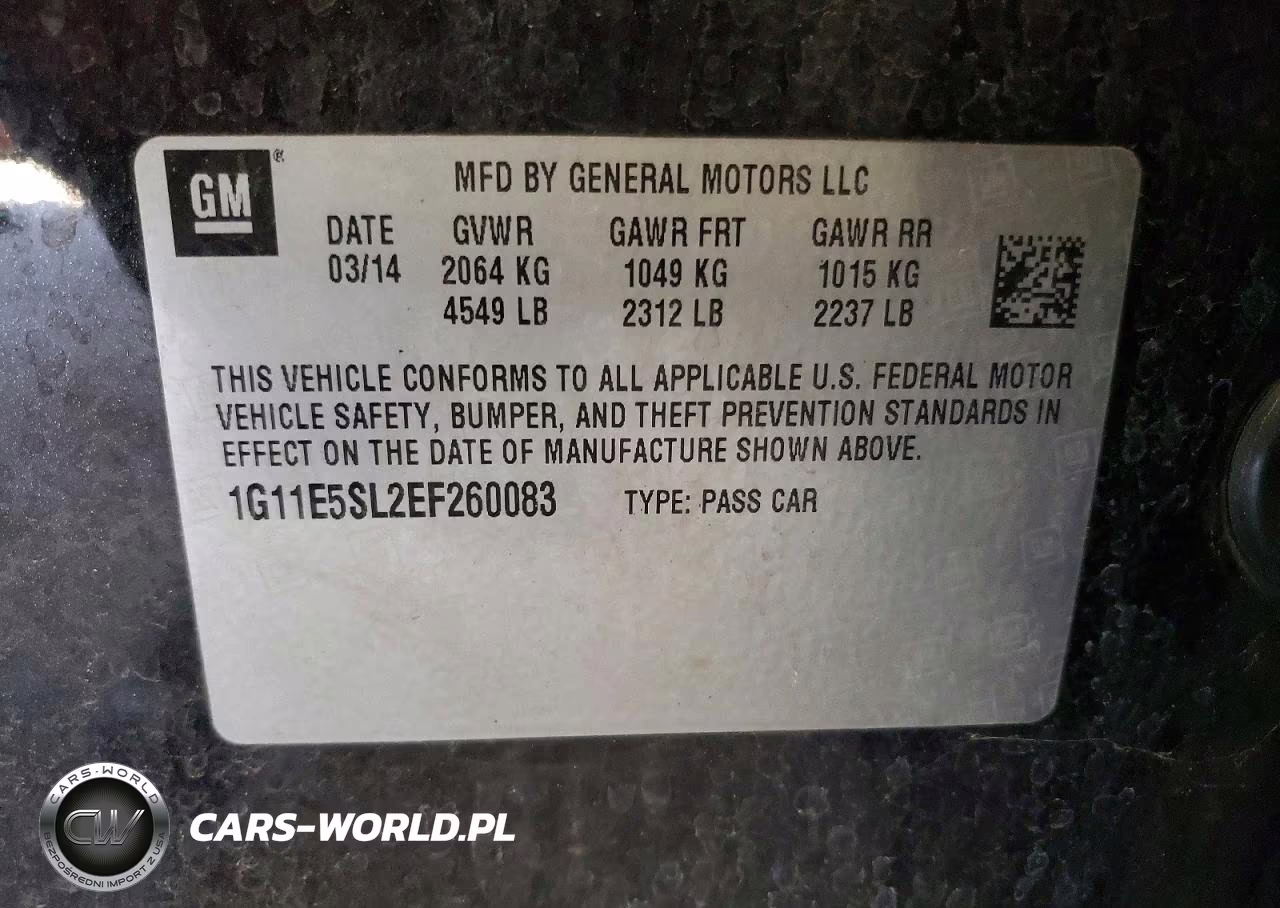2014 Chevrolet Malibu 2Lt VIN:1G11E5SL2EF260083 - 12