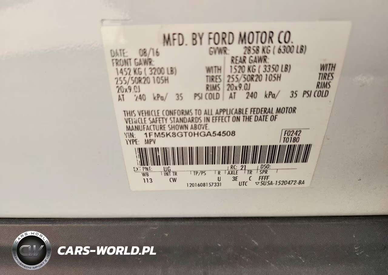 2017 Ford Explorer Sport VIN:1FM5K8GT0HGA54508 - 13
