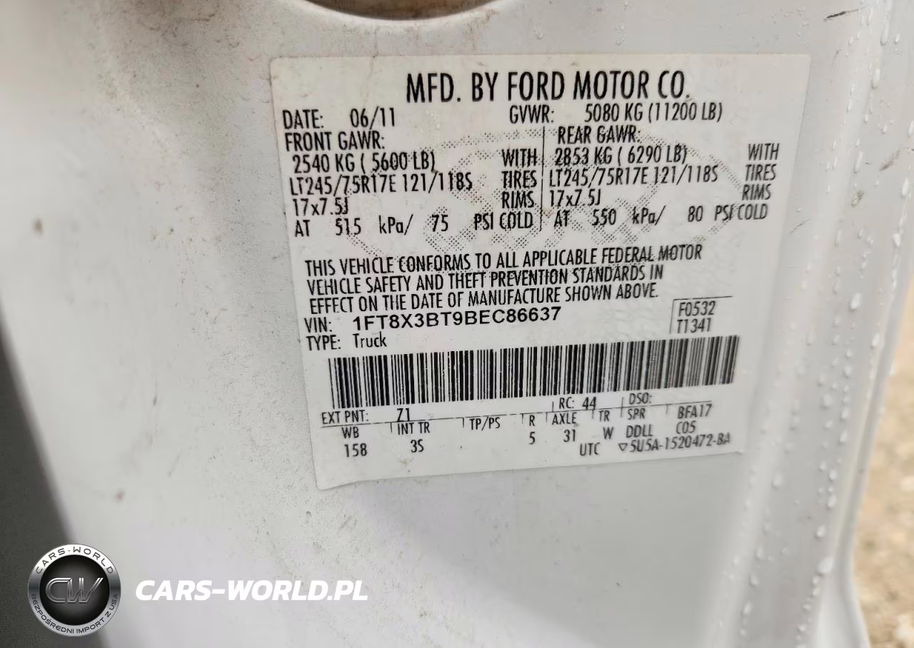 2011 Ford F350 Super Duty VIN:1FT8X3BT9BEC86637 - 12