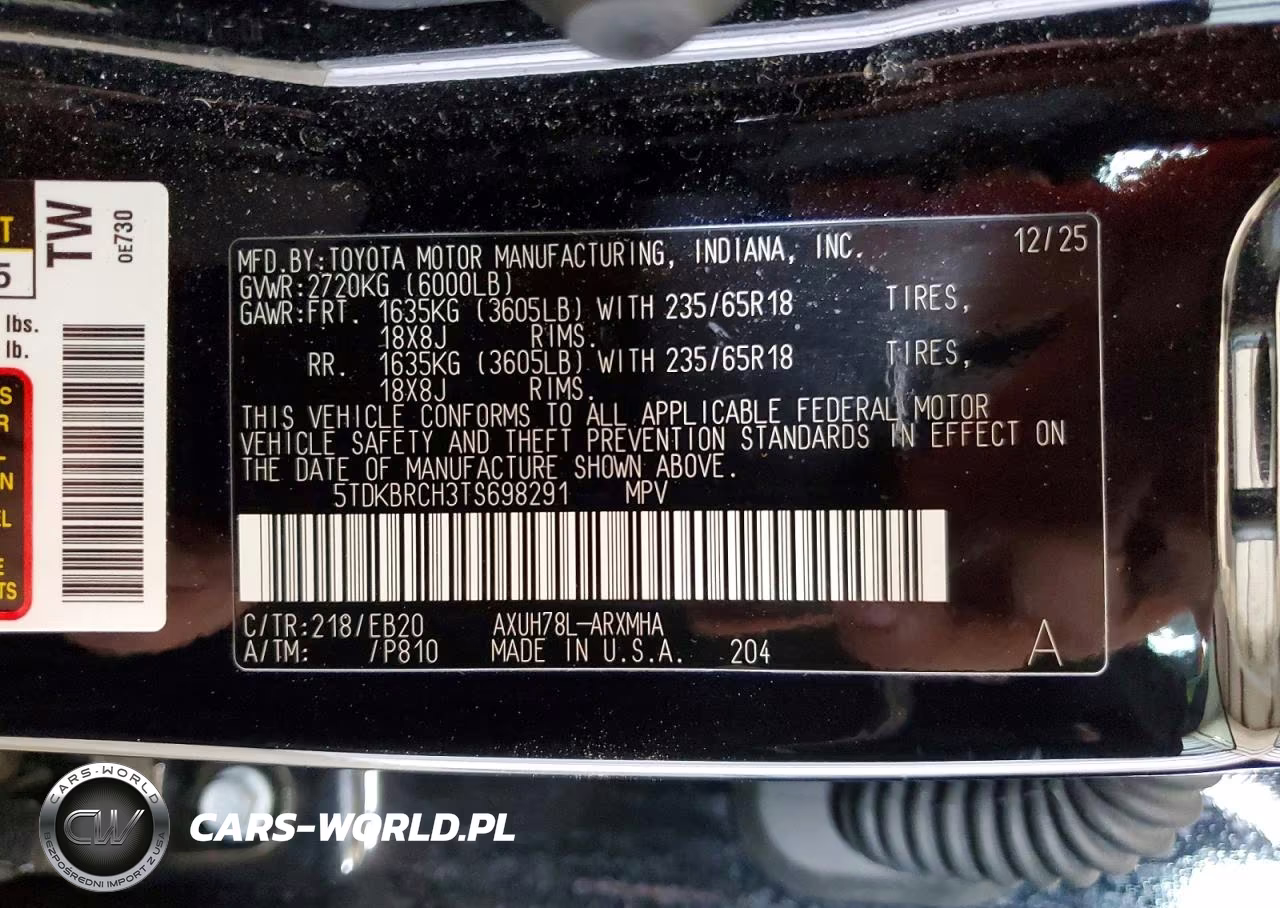2026 Toyota Highlander Hybrid Xle VIN:5TDKBRCH3TS698291 - 13
