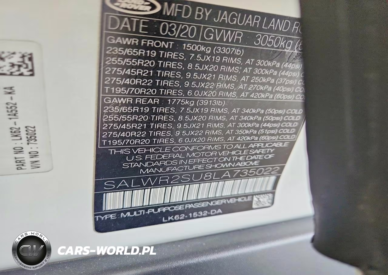 2020 Land Rover Range Rover Sport Hse VIN:SALWR2SU8LA735022 - 13