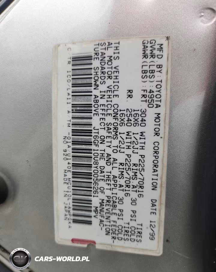 2000 Lexus Rx 300 VIN:JT6GF10U8Y0056261 - 13
