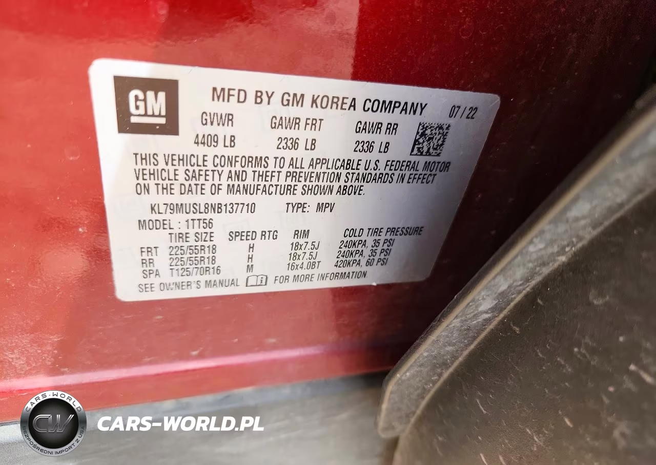 2022 Chevrolet Trailblazer Rs VIN:KL79MUSL8NB137710 - 12