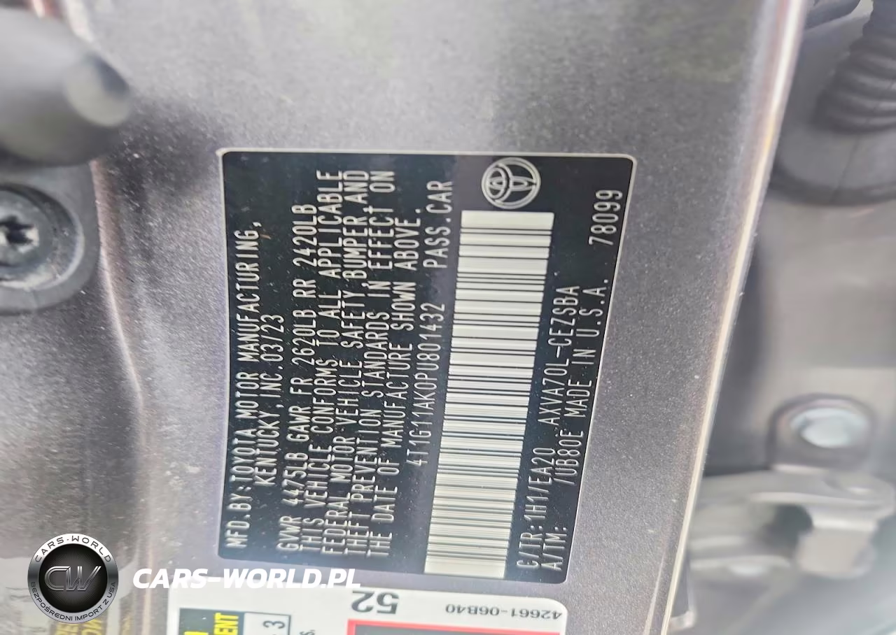 2023 Toyota Camry Se VIN:4T1G11AK0PU801432 - 12