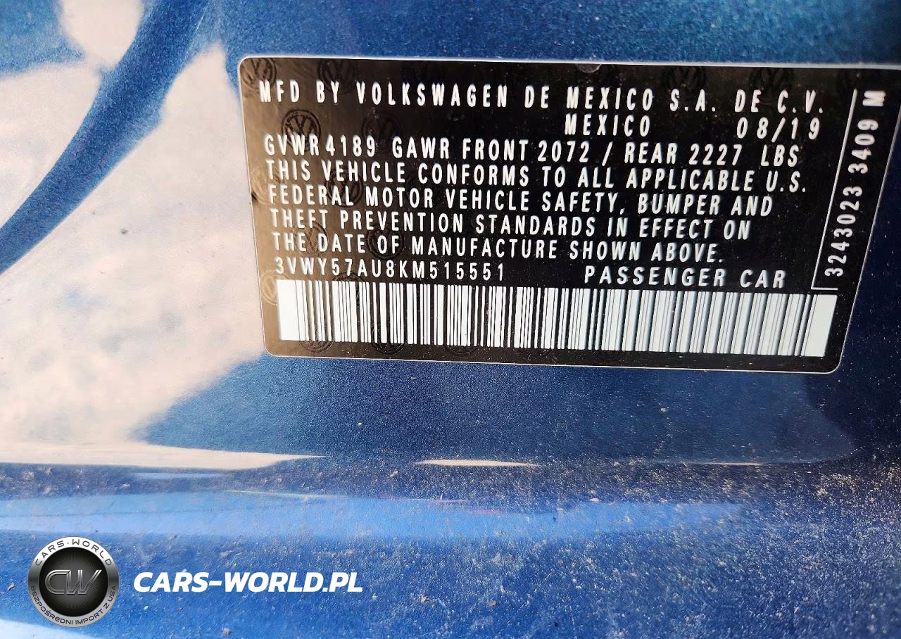 2019 Volkswagen Golf Sportwagen S VIN:3VWY57AU8KM515551 - 14