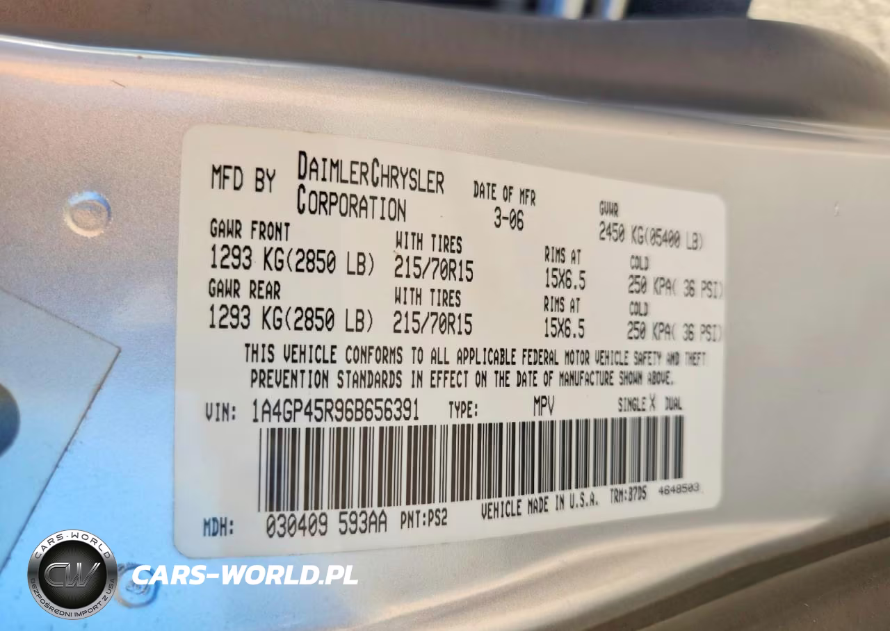 2006 Chrysler Town & Country VIN:1A4GP45R96B656391 - 13