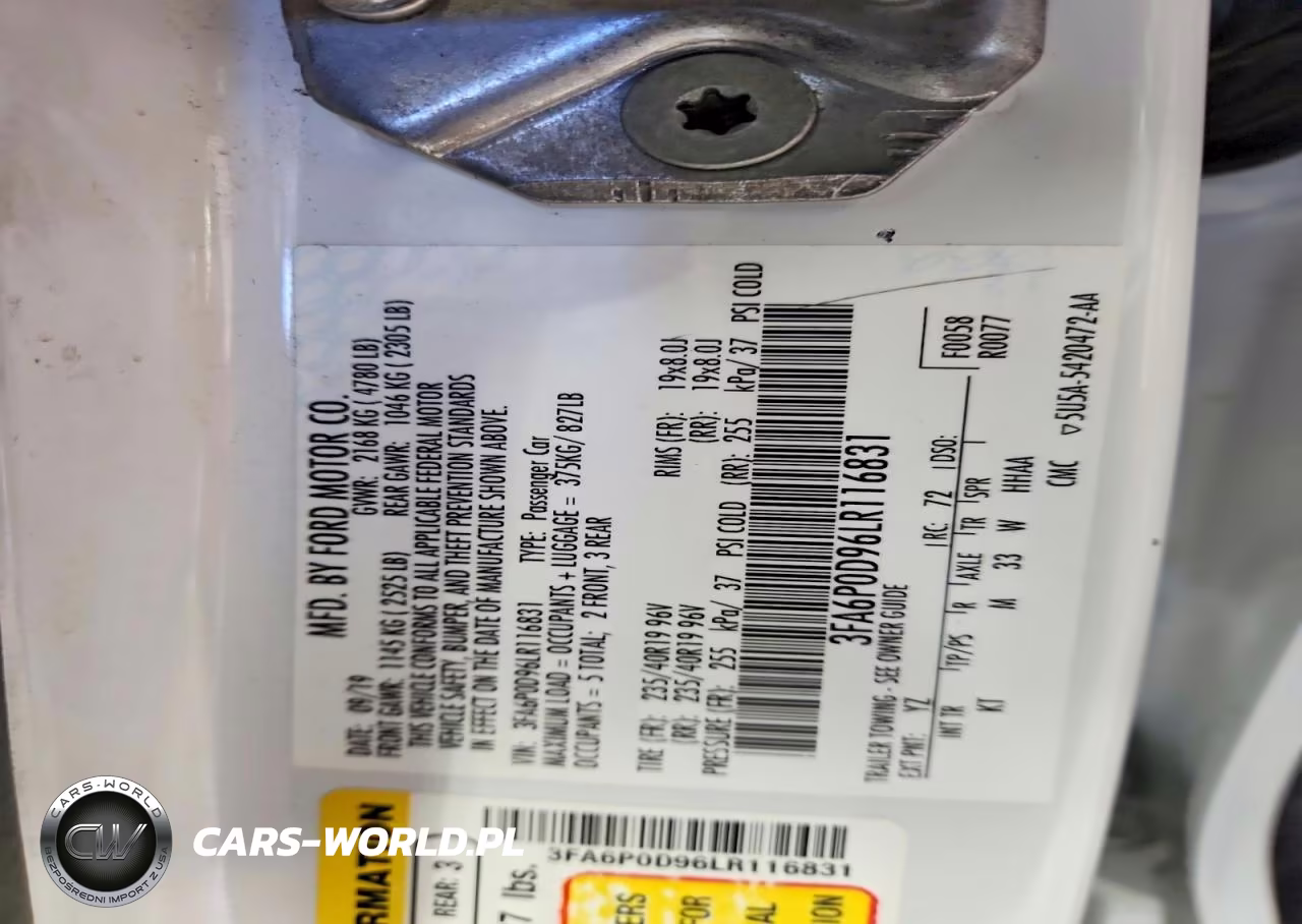 2020 Ford Fusion Titanium VIN:3FA6P0D96LR116831 - 12