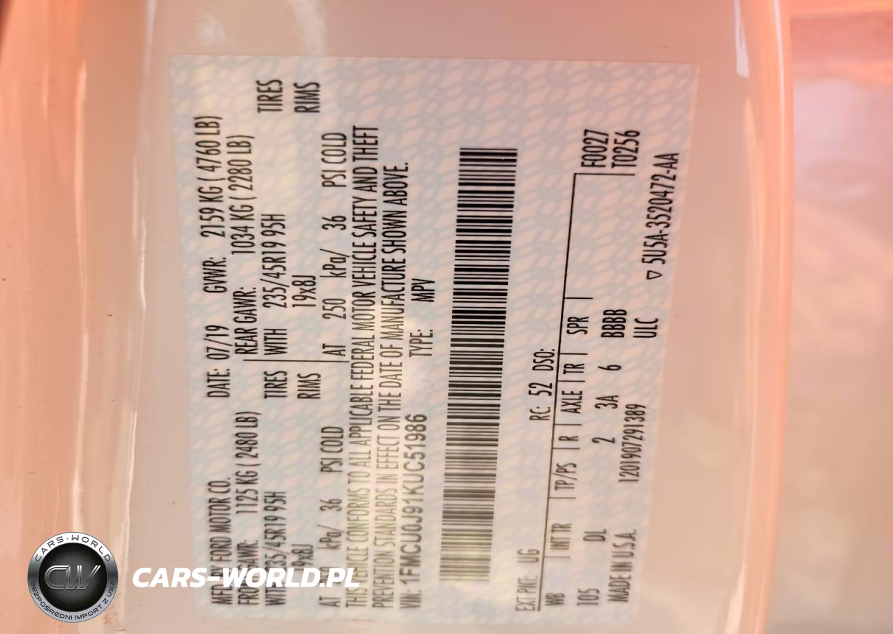 2019 Ford Escape Titanium VIN:1FMCU0J91KUC51986 - 14