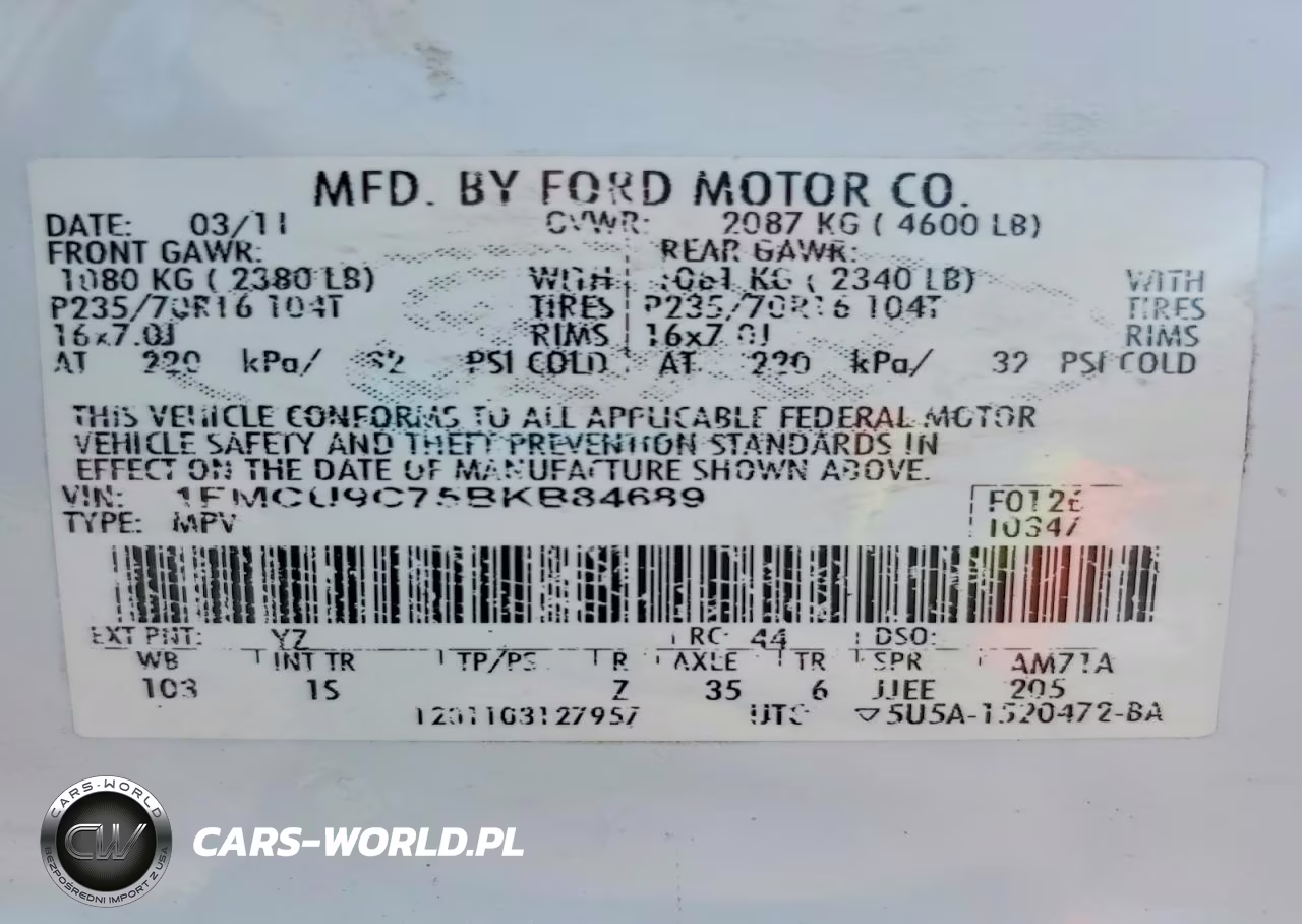 2011 Ford Escape Xls VIN:1FMCU9C75BKB84689 - 13