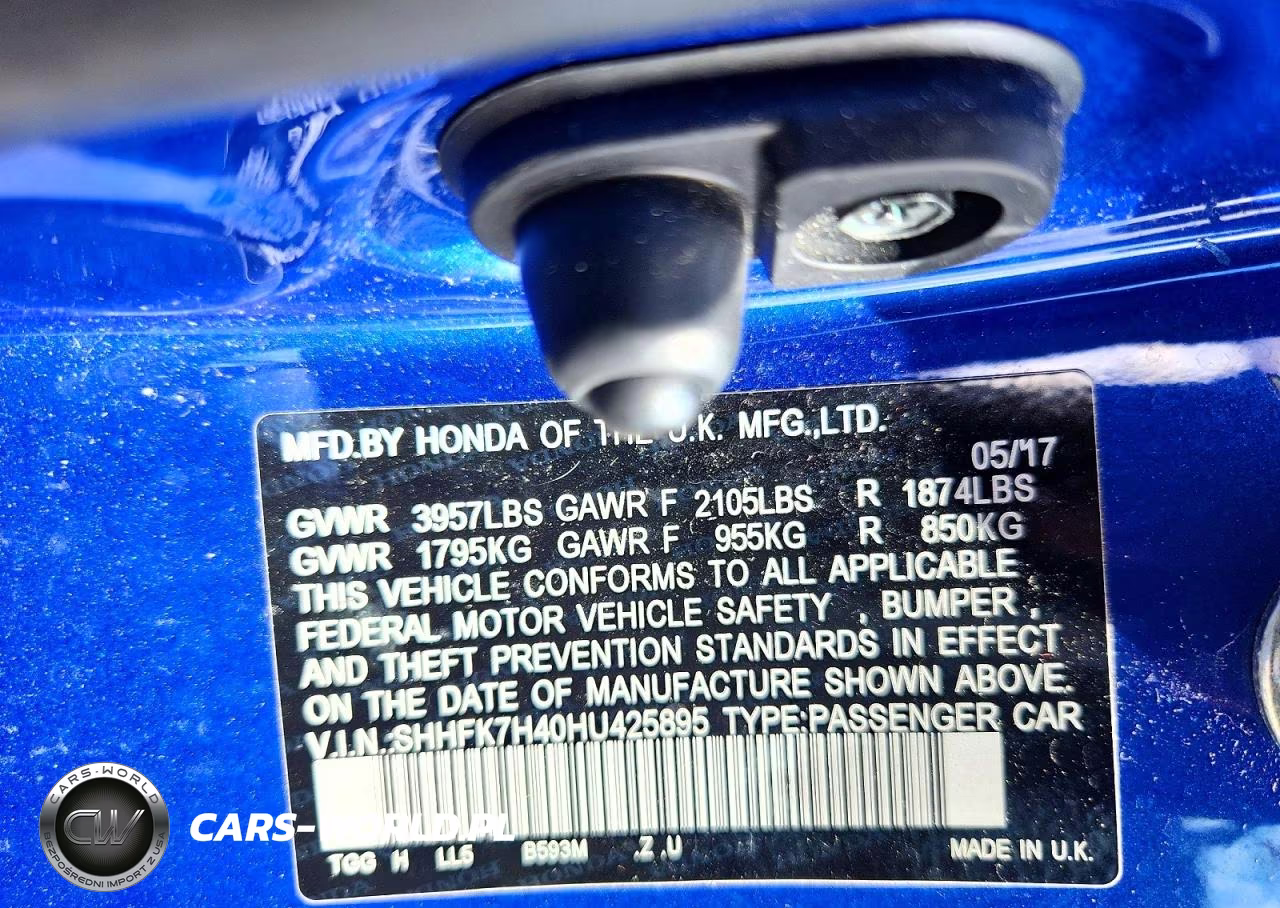 2017 Honda Civic Sport VIN:SHHFK7H40HU425895 - 12
