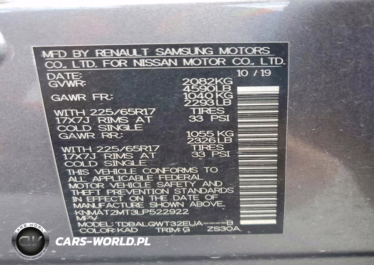 2020 Nissan Rogue Sv VIN:KNMAT2MT3LP522922 - 13