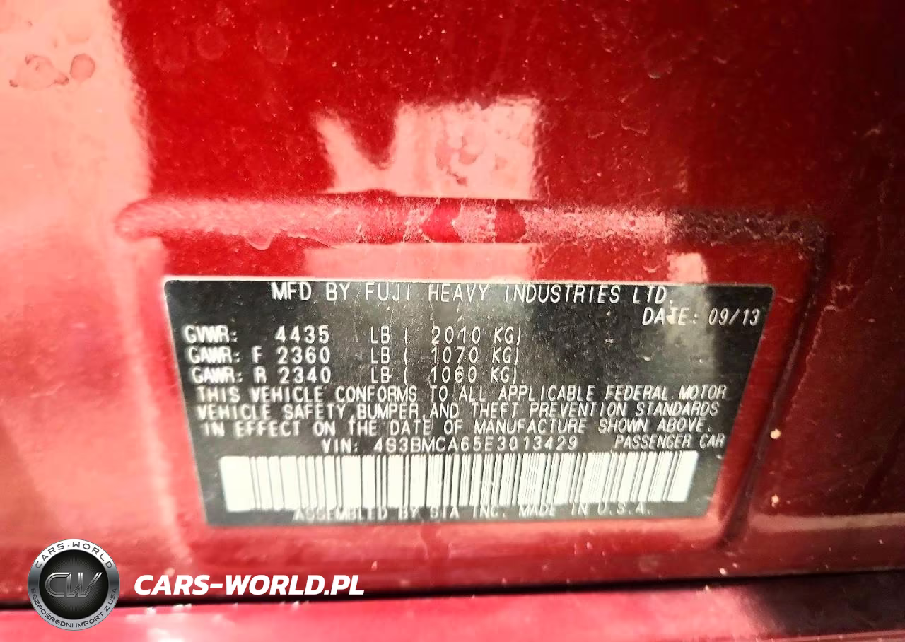 2014 Subaru Legacy 2.5I VIN:4S3BMCA65E3013429 - 12