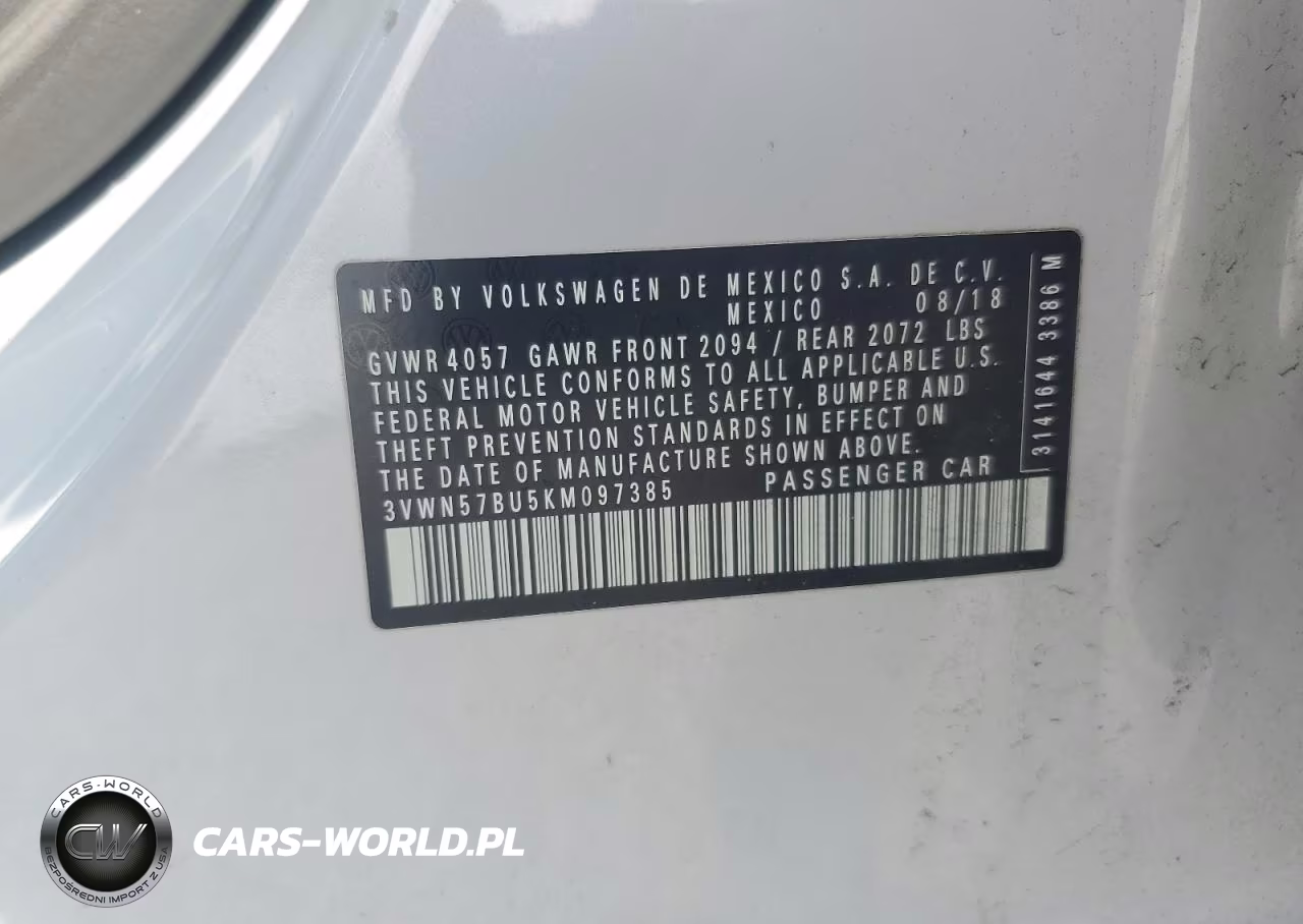 2019 Volkswagen Jetta S VIN:3VWN57BU5KM097385 - 12