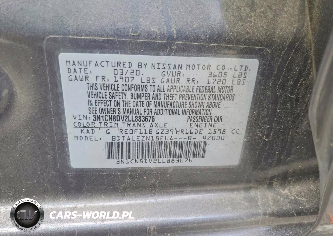 2020 Nissan Versa S VIN:3N1CN8DV2LL883676 - 12