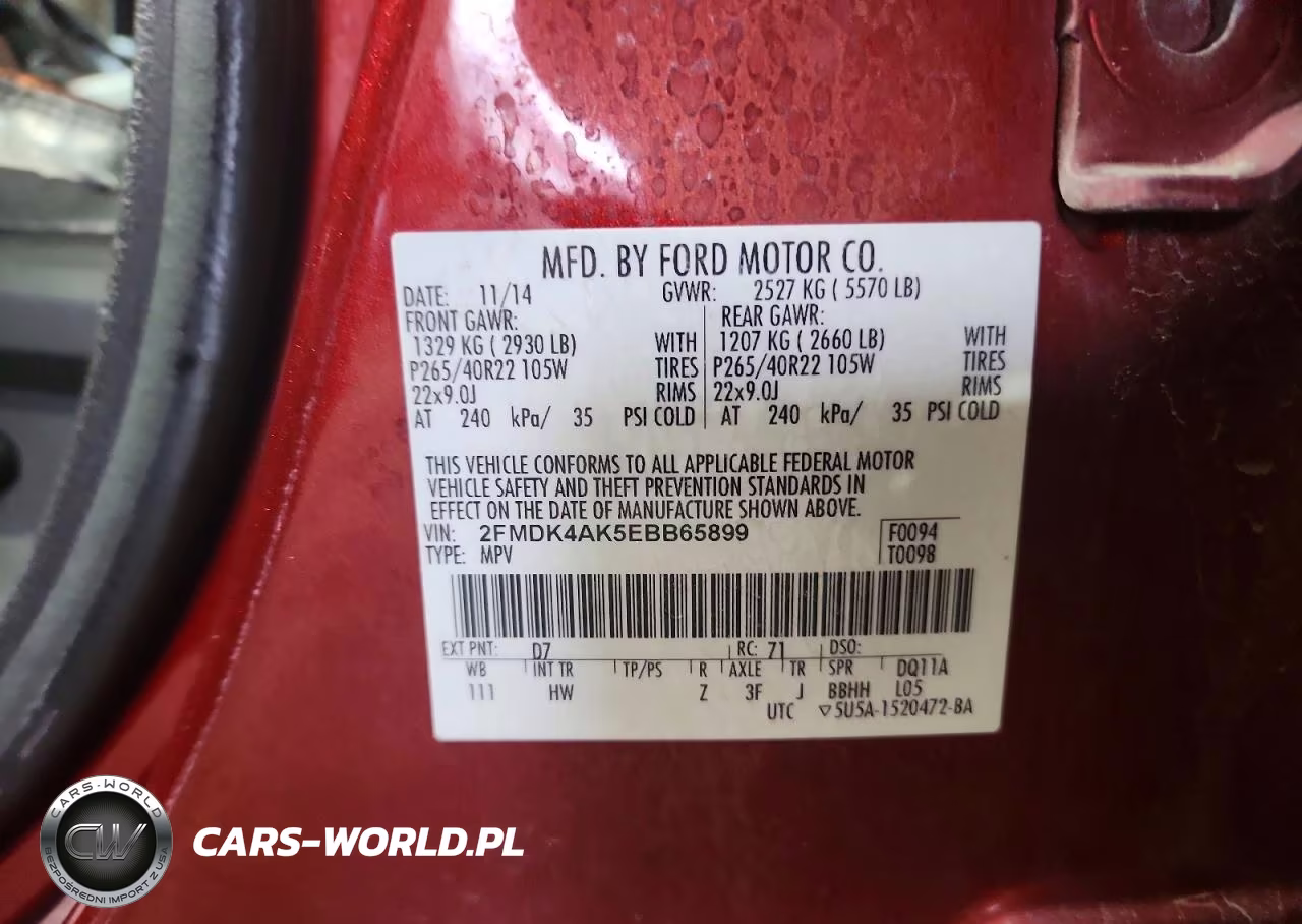 2014 Ford Edge Sport VIN:2FMDK4AK5EBB65899 - 12
