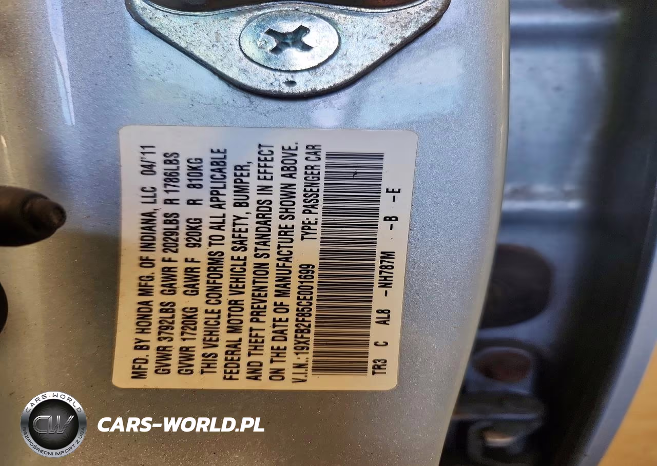 2012 Honda Civic Ex VIN:19XFB2F85CE001699 - 13