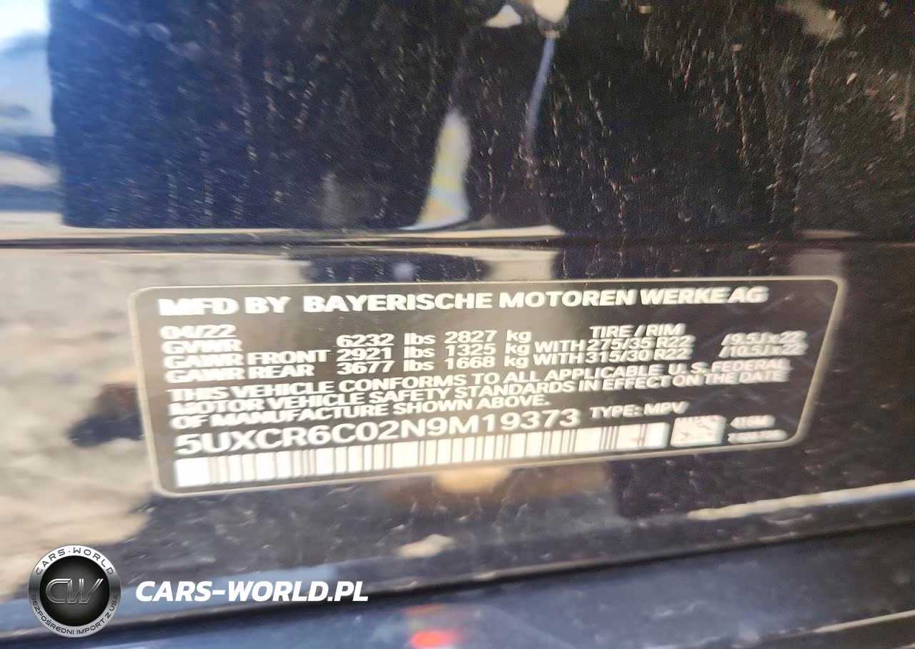 2022 BMW X5 xDrive40I VIN:5UXCR6C02N9M19373 - 14