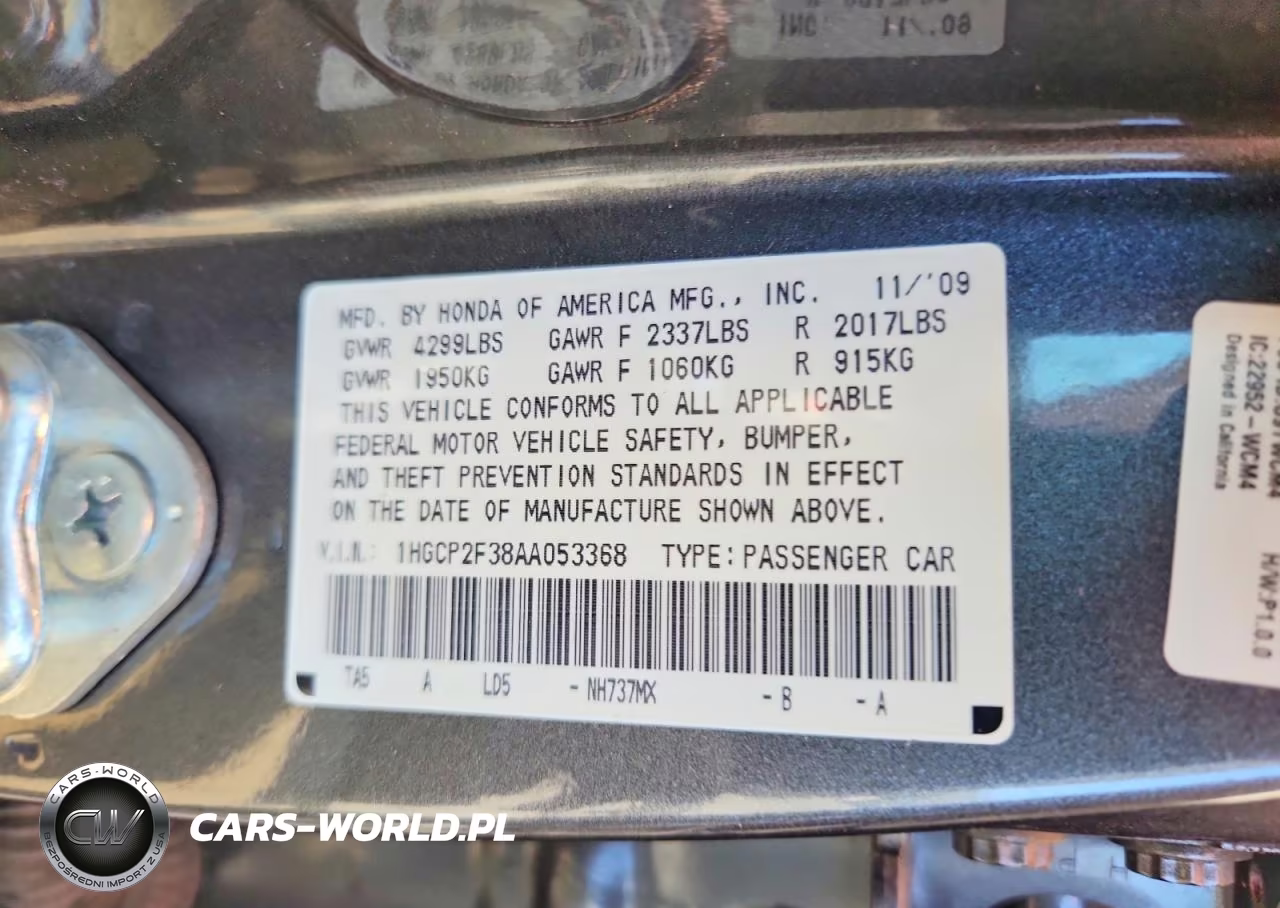 2010 Honda Accord Lx VIN:1HGCP2F38AA053368 - 12