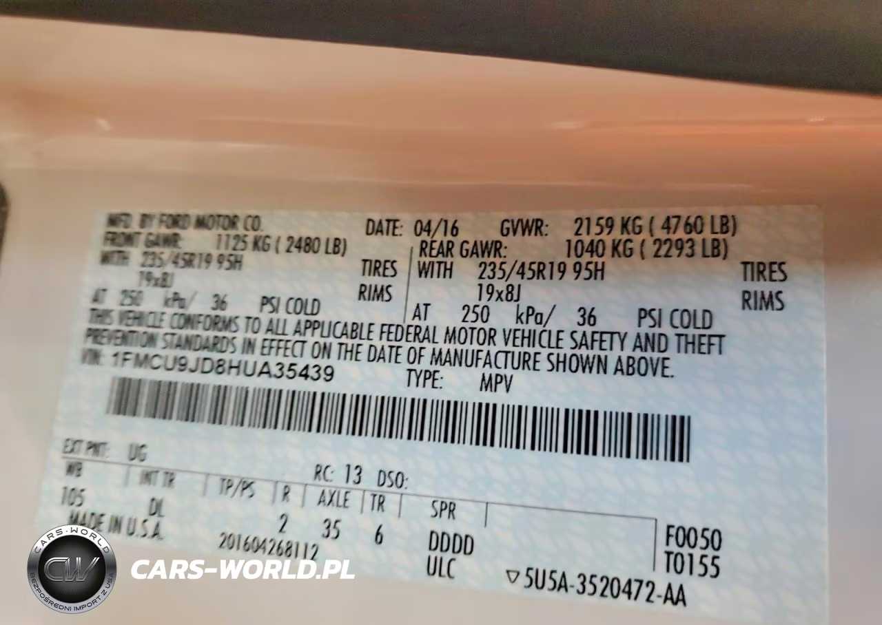 2017 Ford Escape Titanium VIN:1FMCU9JD8HUA35439 - 13