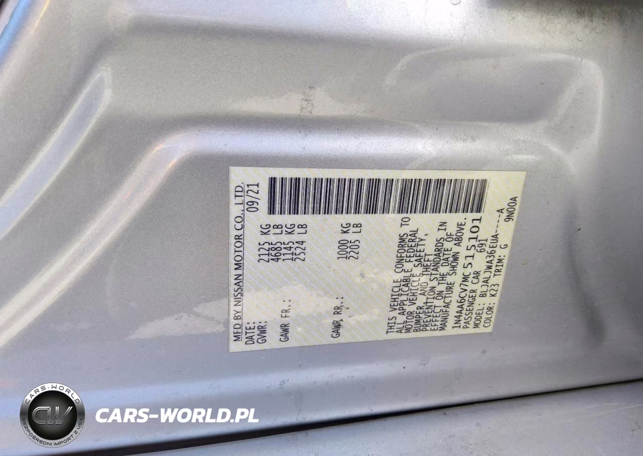 2021 Nissan Maxima Sv VIN:1N4AA6CV7MC515101 - 12