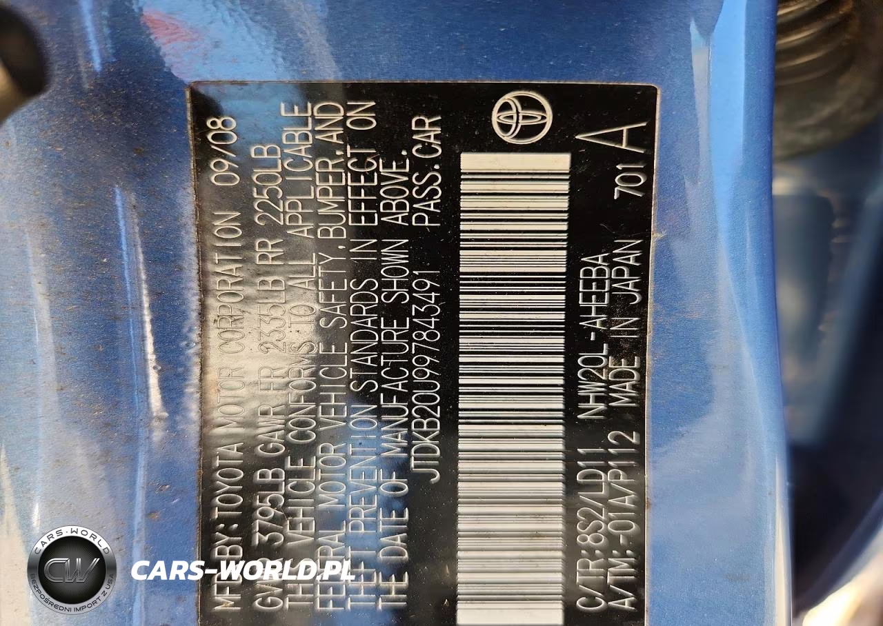 2009 Toyota Prius 4D Hatchback VIN:JTDKB20U997843491 - 12