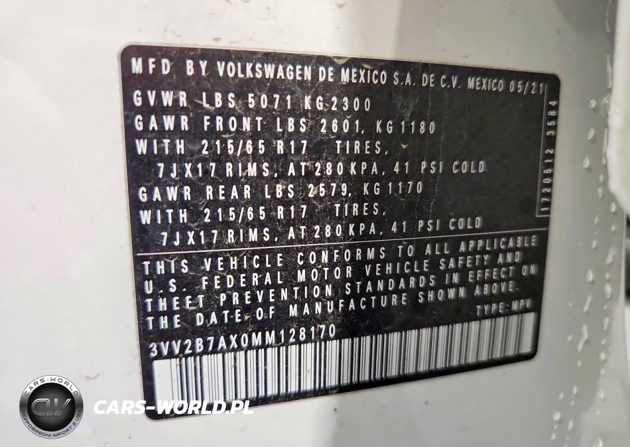 2021 Volkswagen Tiguan Se VIN:3VV2B7AX0MM128170 - 14