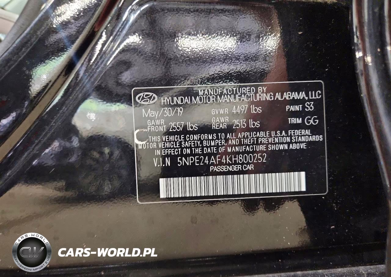 2019 Hyundai Sonata Se VIN:5NPE24AF4KH800252 - 12
