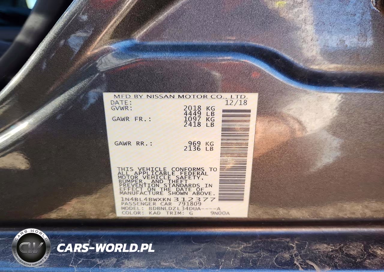 2019 Nissan Altima S VIN:1N4BL4BWXKN312377 - 12