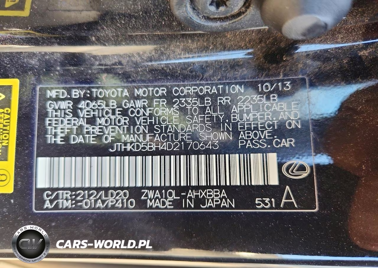 2013 Lexus Ct 200 VIN:JTHKD5BH4D2170643 - 12