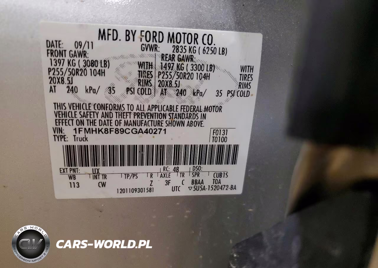 2012 Ford Explorer Limited VIN:1FMHK8F89CGA40271 - 13