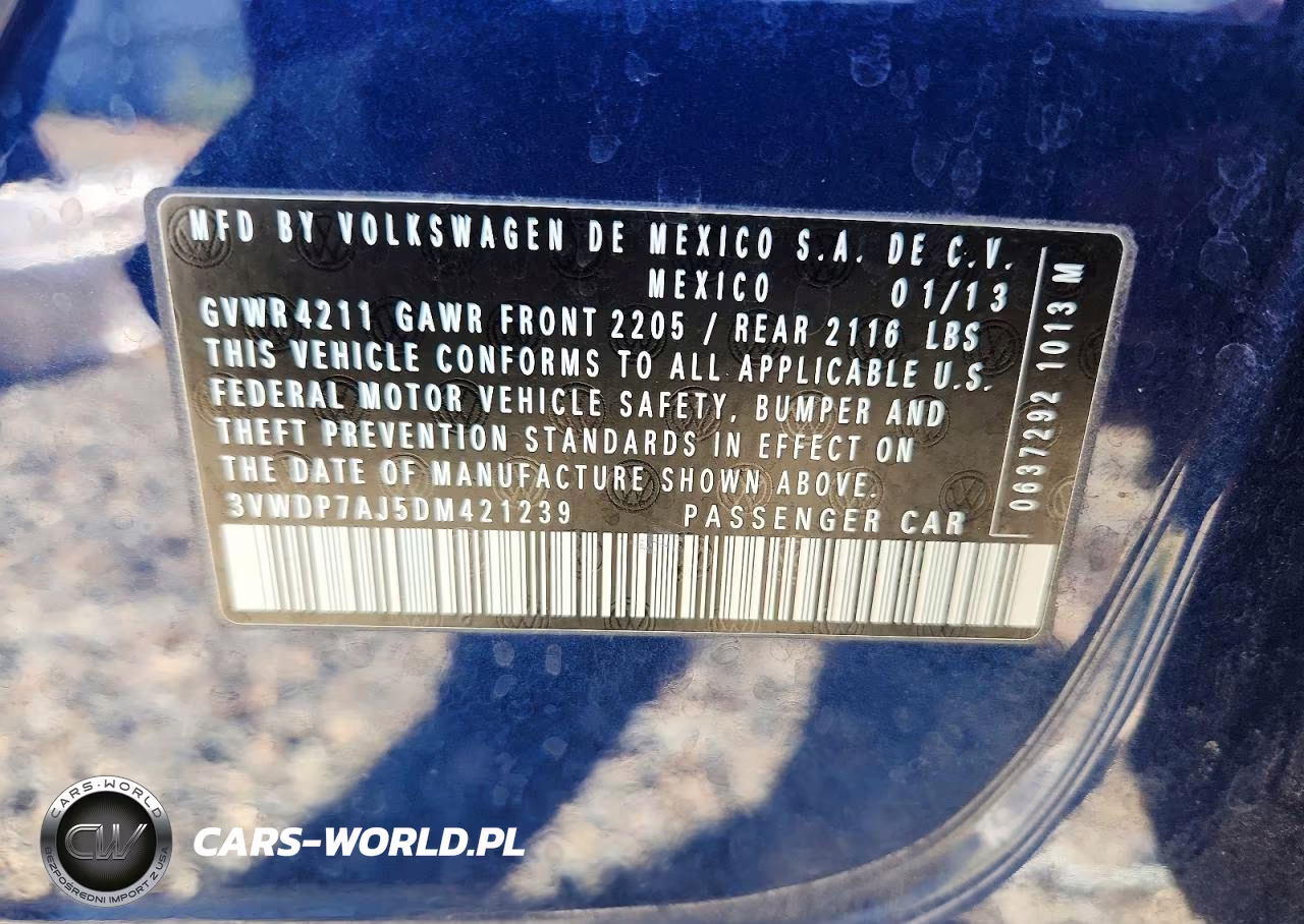 2013 Volkswagen Jetta Se VIN:3VWDP7AJ5DM421239 - 12