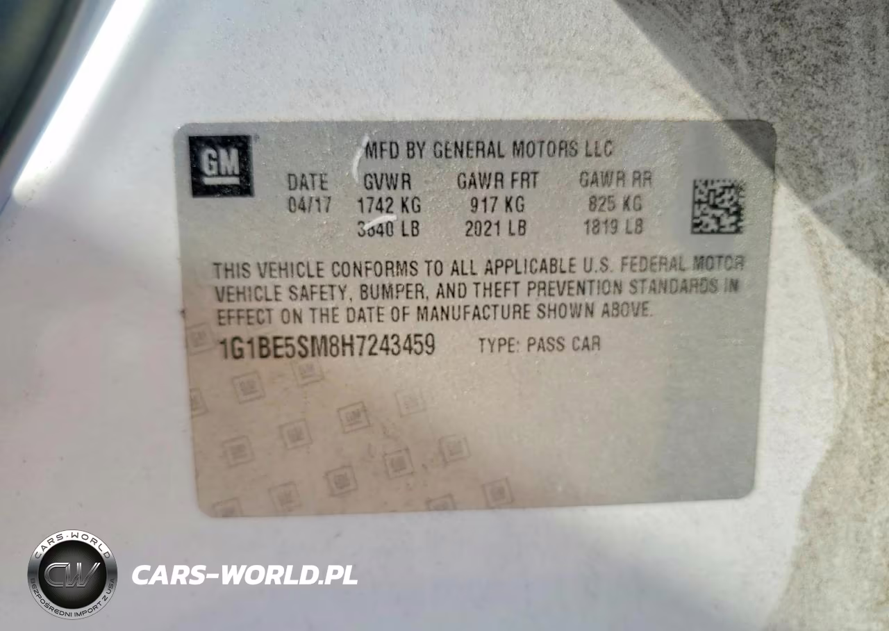 2017 Chevrolet Cruze Lt VIN:1G1BE5SM8H7243459 - 12