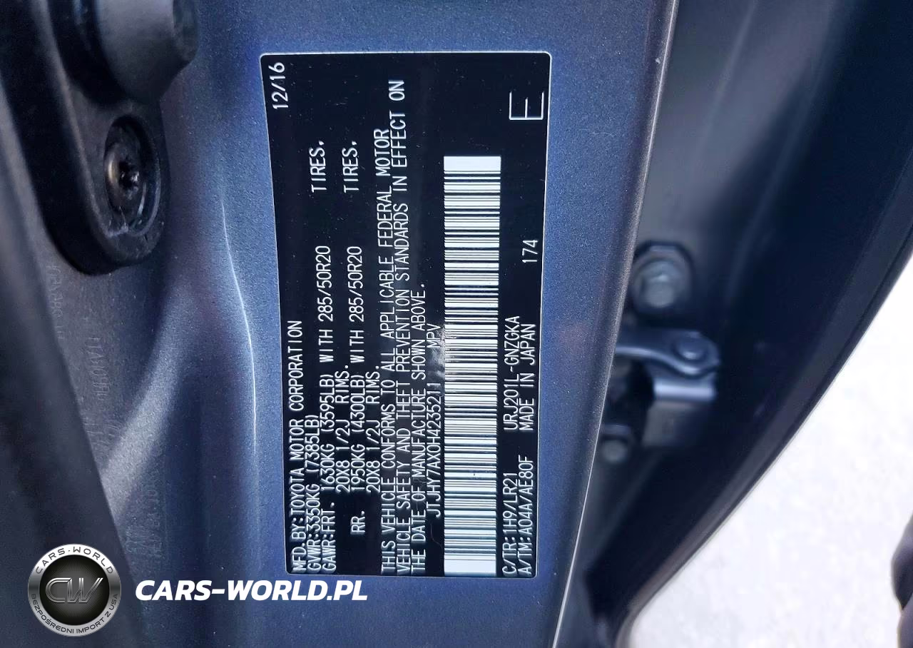 2017 Lexus Lx 570 VIN:JTJHY7AX0H4235211 - 14
