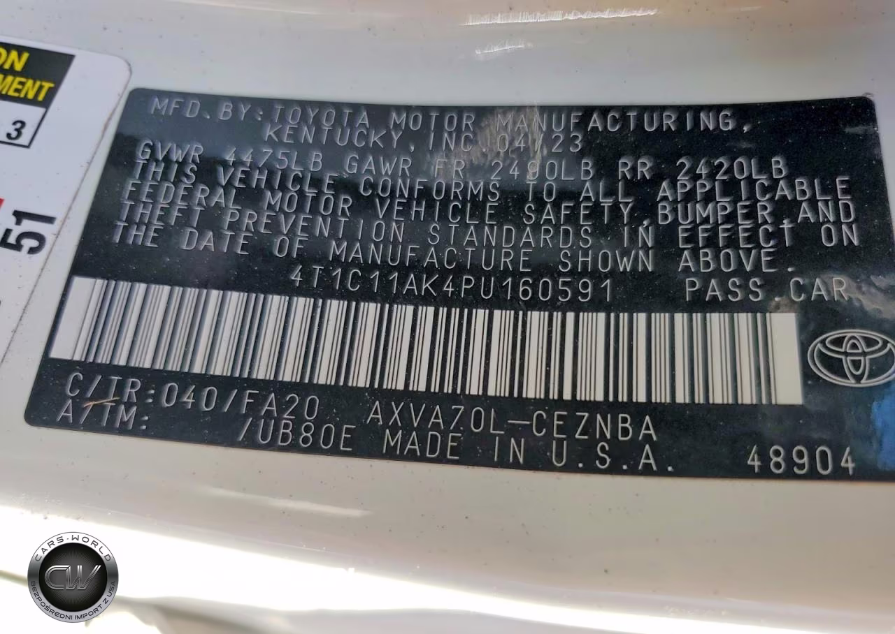 2023 Toyota Camry Le VIN:4T1C11AK4PU160591 - 12