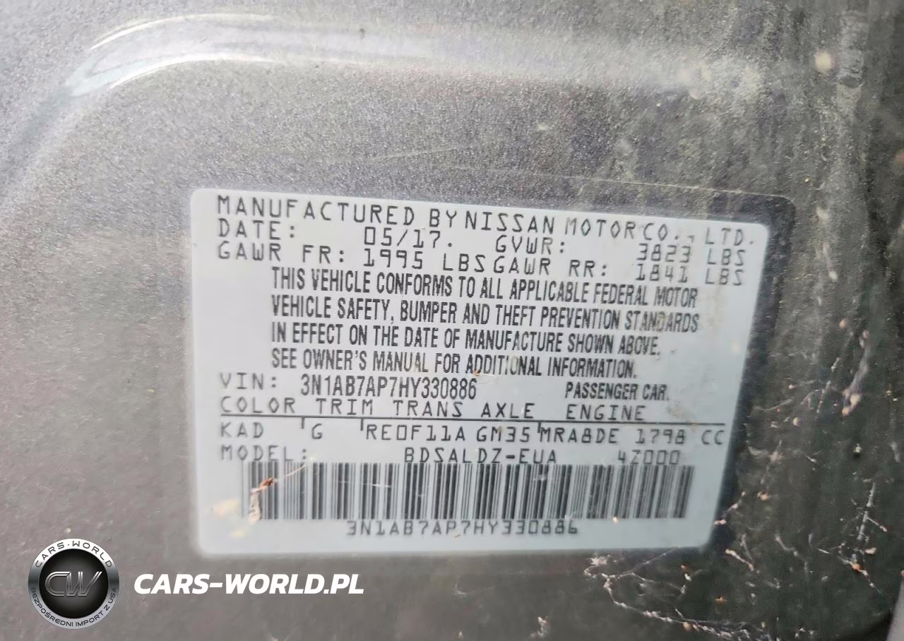 2017 Nissan Sentra Sv VIN:3N1AB7AP7HY330886 - 12