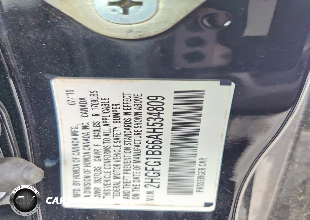 2010 Honda Civic Lx VIN:2HGFG1B66AH534809 - 12