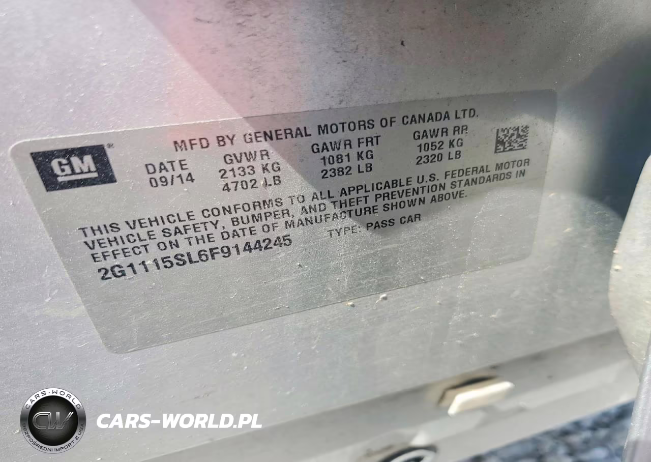 2015 Chevrolet Impala Lt VIN:2G1115SL6F9144245 - 12