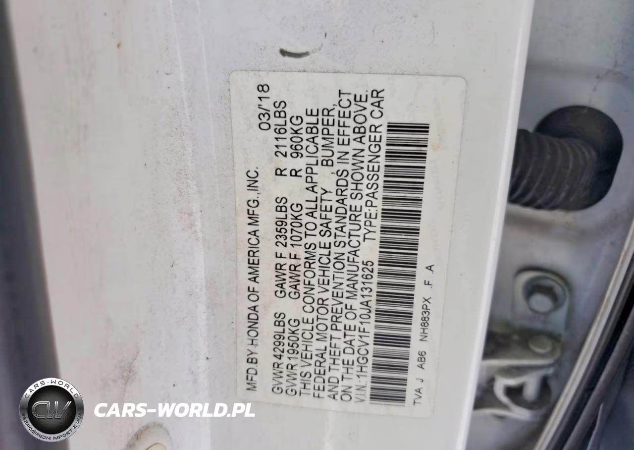 2018 Honda Accord Lx VIN:1HGCV1F10JA131625 - 13