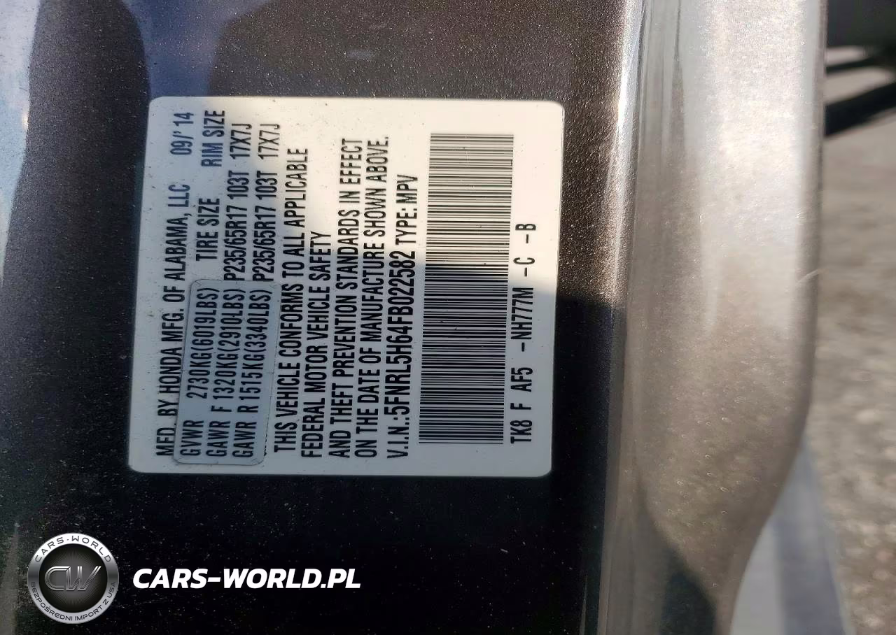 2015 Honda Odyssey Exl VIN:5FNRL5H64FB022582 - 13