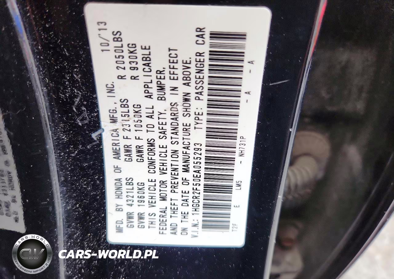 2014 Honda Accord Sport VIN:1HGCR2F50EA055293 - 12