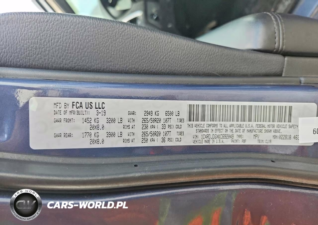2019 Dodge Durango Gt VIN:1C4RDJDGXKC692049 - 12