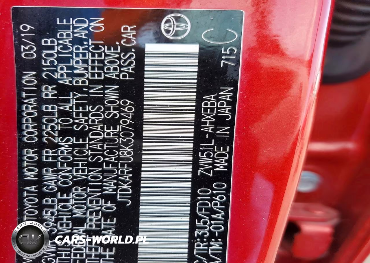 2019 Toyota Prius Le VIN:JTDKARFU8K3079469 - 12