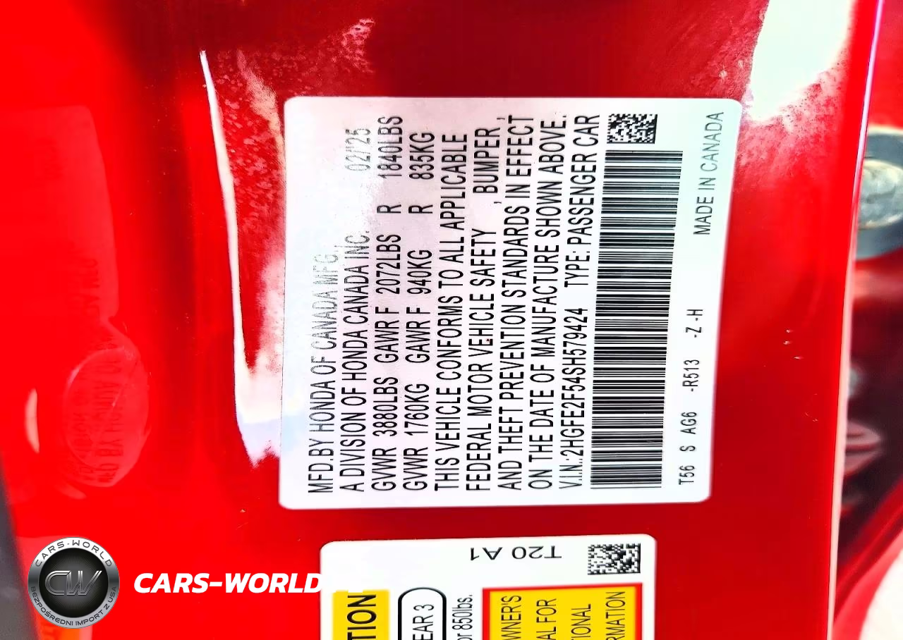 2025 Honda Civic Sport VIN:2HGFE2F54SH579424 - 12