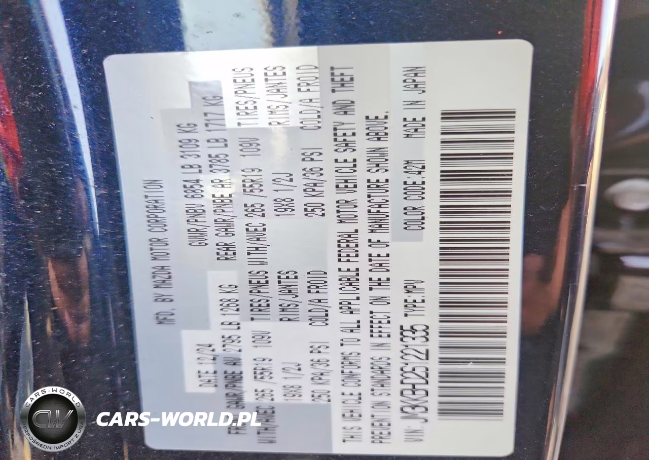 2025 Mazda Cx-90 Preferred VIN:JM3KKBHD2S1221335 - 12