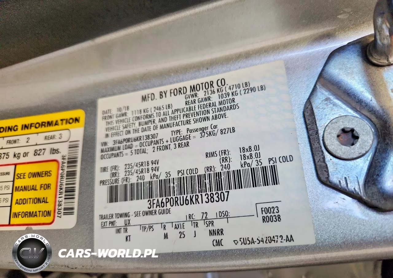 2019 Ford Fusion Titanium VIN:3FA6P0RU6KR138307 - 12