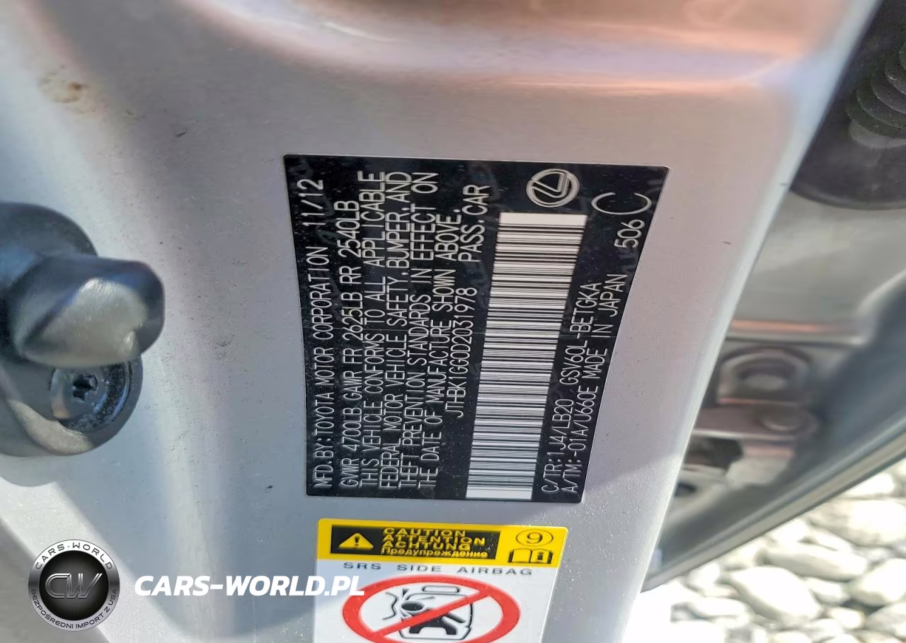 2013 Lexus Es 350 VIN:JTHBK1GG0D2031978 - 12