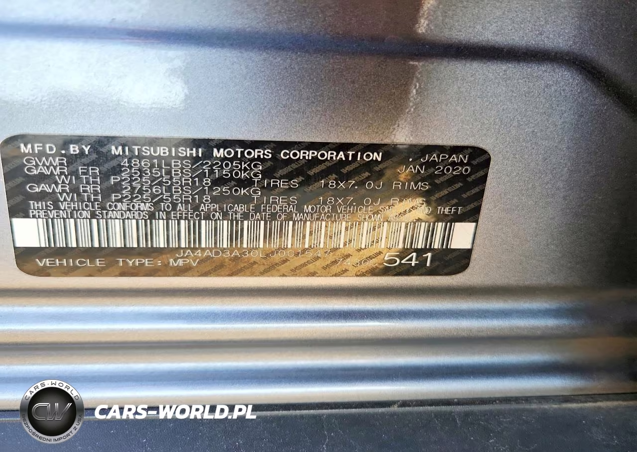 2020 Mitsubishi Outlander Se VIN:JA4AD3A30LJ001547 - 14
