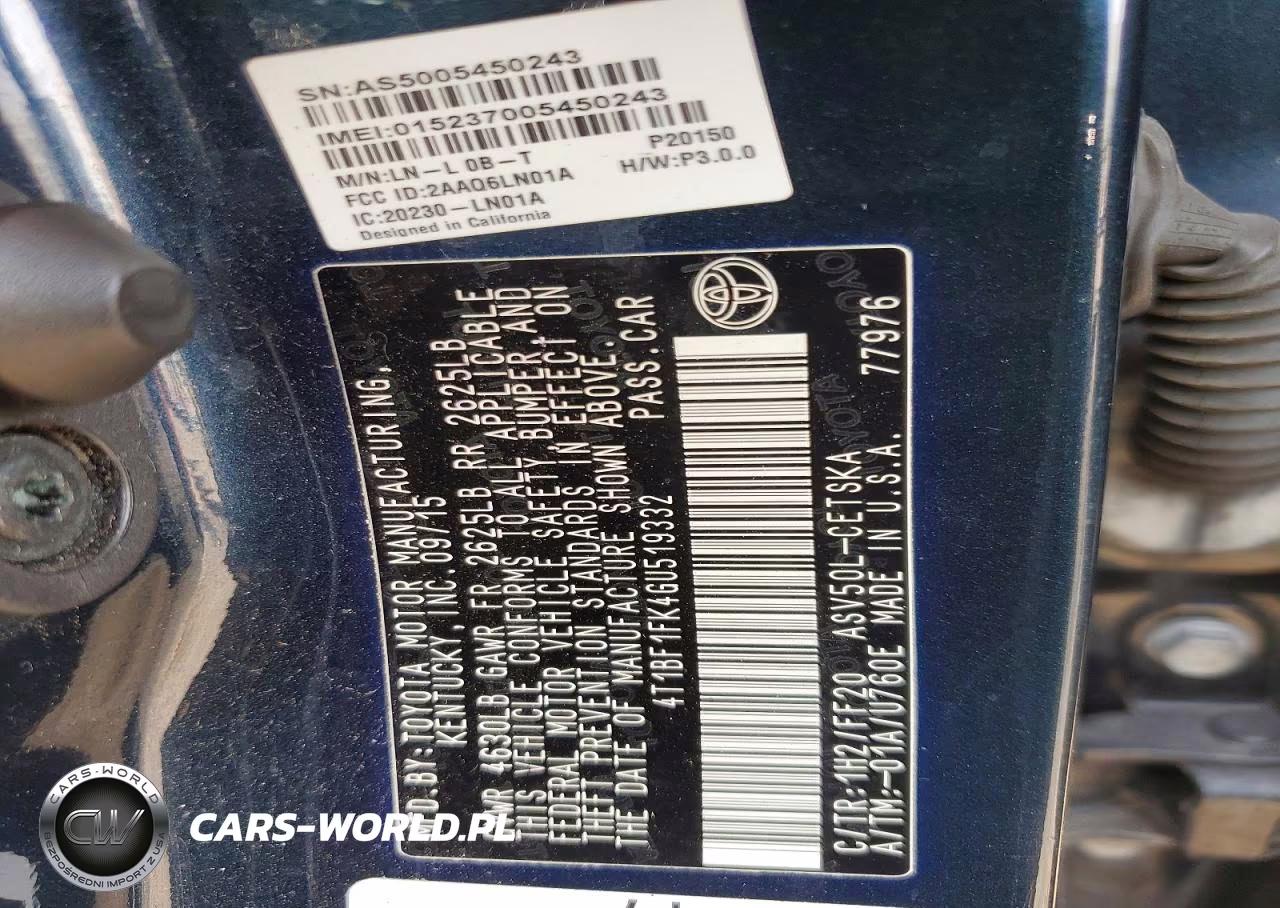 2016 Toyota Camry Se VIN:4T1BF1FK4GU519332 - 12