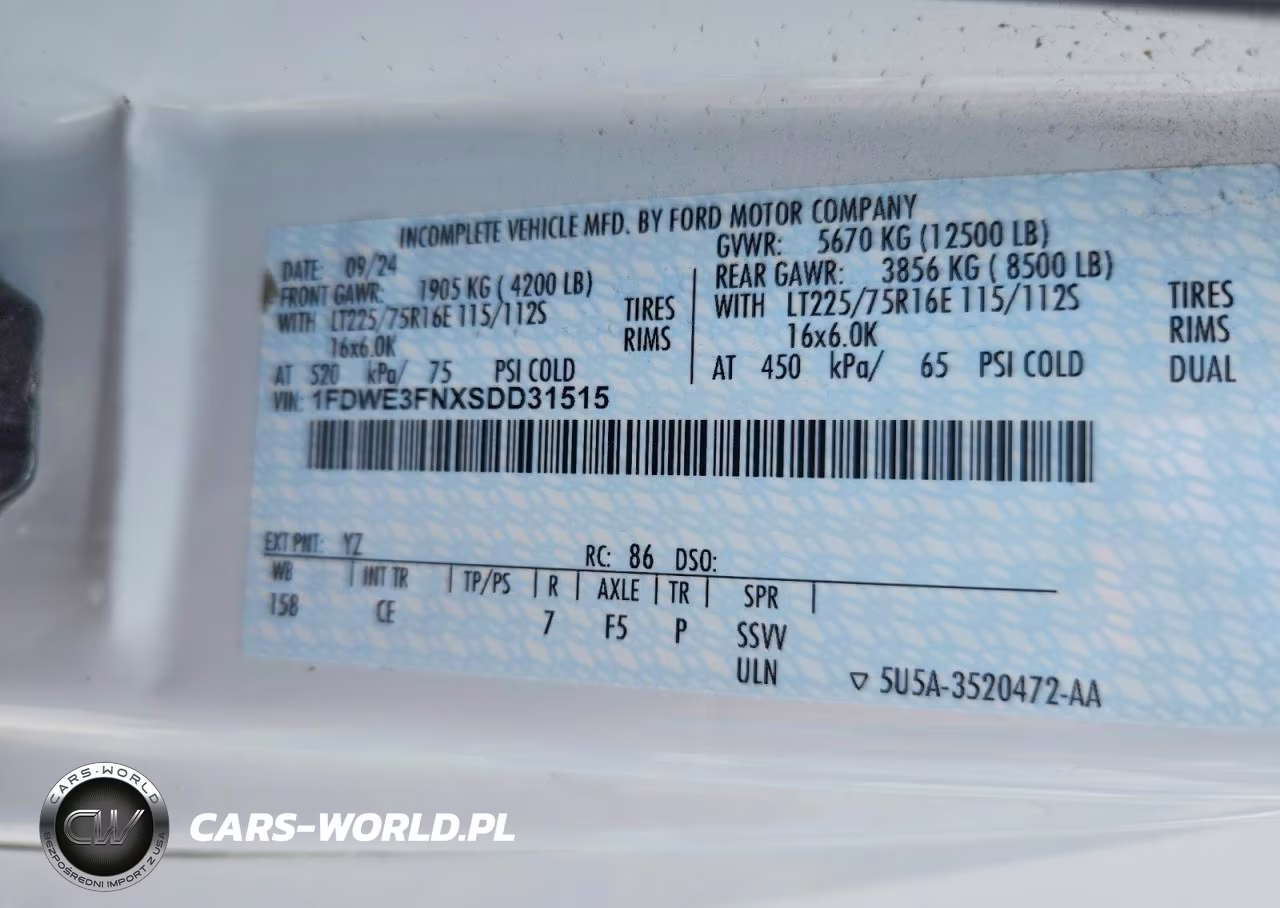 2025 Ford Econoline E350 Super Duty Cutaway Van VIN:1FDWE3FNXSDD31515 - 12