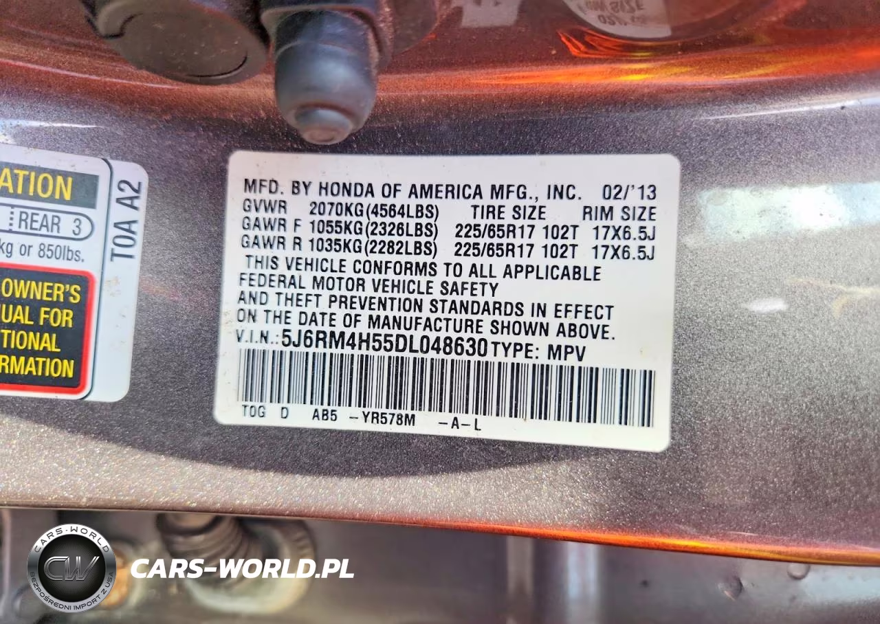 2013 Honda Cr-V Ex VIN:5J6RM4H55DL048630 - 13